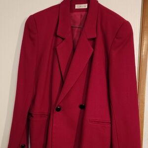Talbots Crimson Double-Breasted Blazer